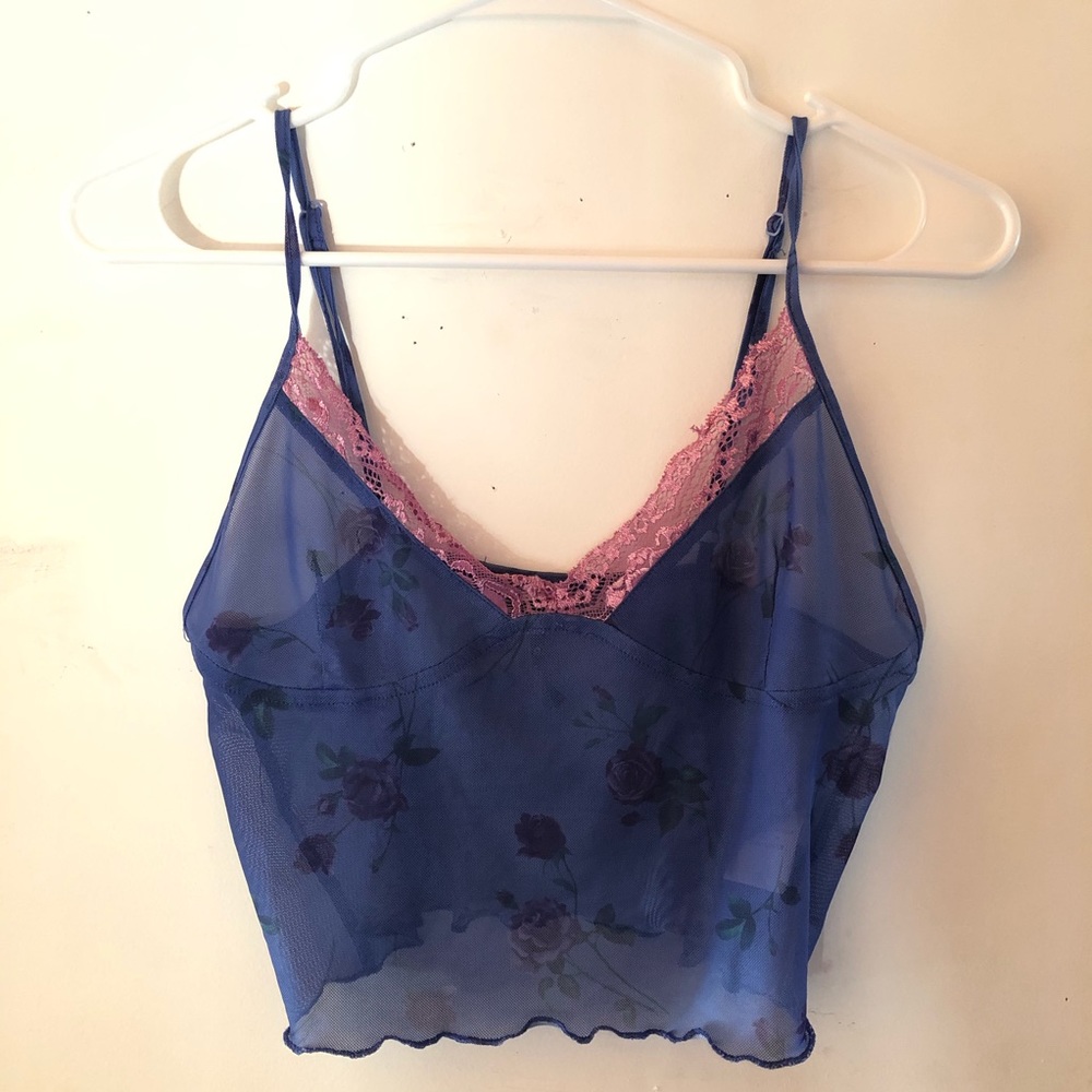 Motel Rocks Floral Mesh Top